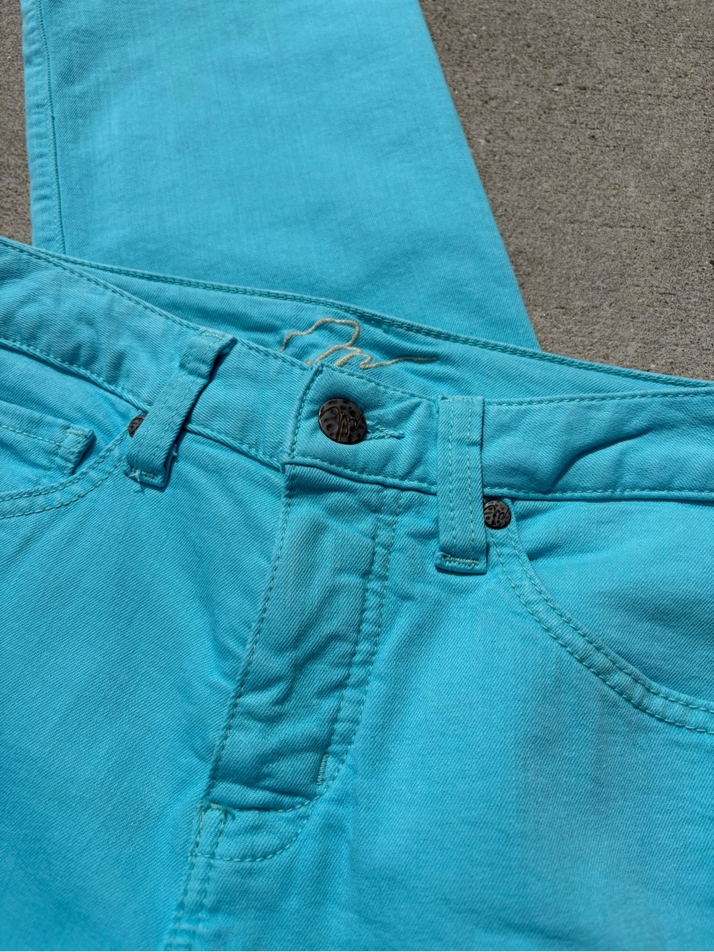 MIRACLE BODY TEAL STRAIGHT LEG PANTS - Picture 2 of 7